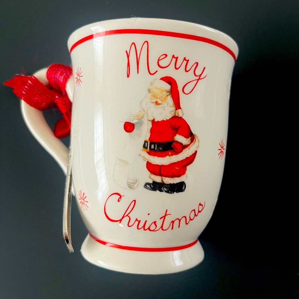 Mud Pie Christmas Mug w/ Spoon